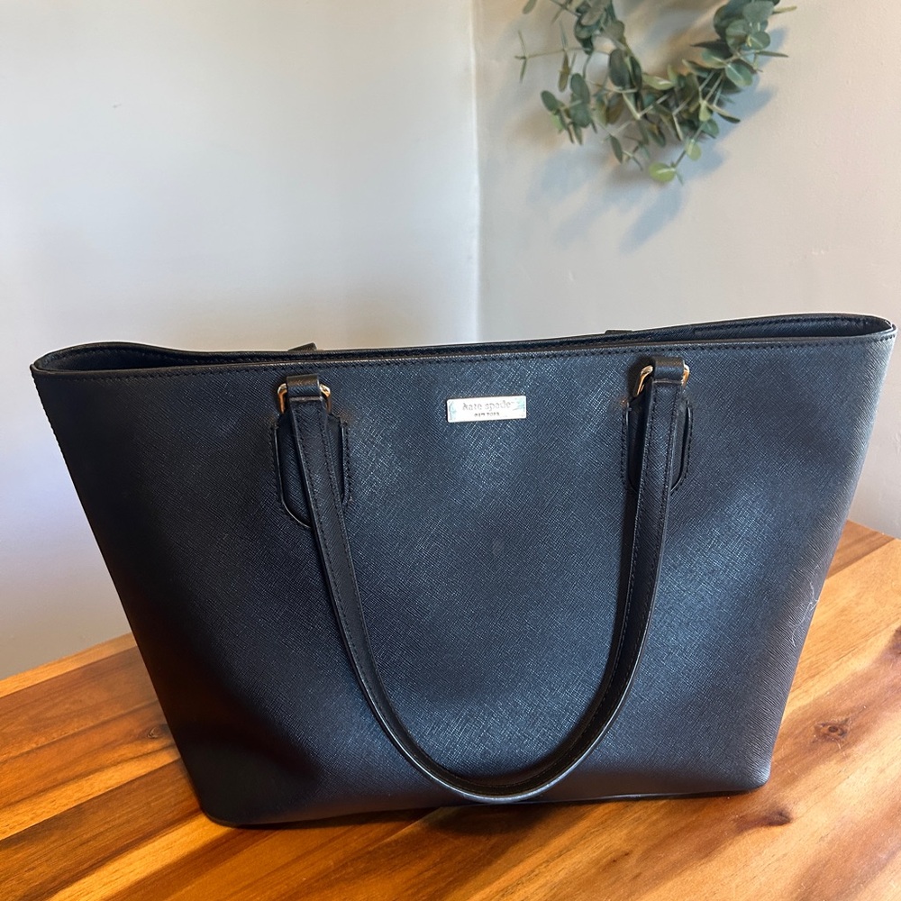 Kate Spade Black Structured Tote Bag